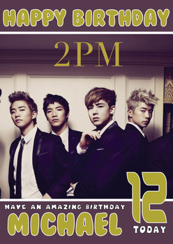 Personalised 2pm 1 Music Birthday Card Personalised 2pm 1 Music Birthday Card