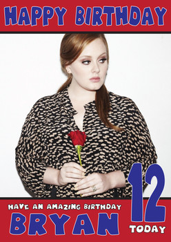 Personalised Adele Adkins 1 Celebrity Birthday Card