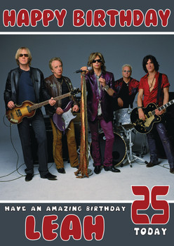 Personalised Aerosmith 1 Music Birthday Card Personalised Aerosmith 1 Music Birthday Card