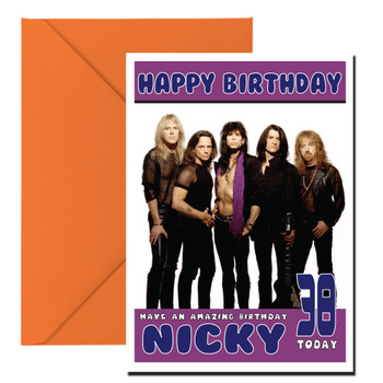 Personalised Aerosmith 2 Music Birthday Card Personalised Aerosmith 2 Music Birthday Card