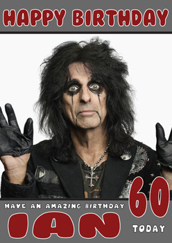 Personalised Alice Cooper 1 Music Birthday Card
