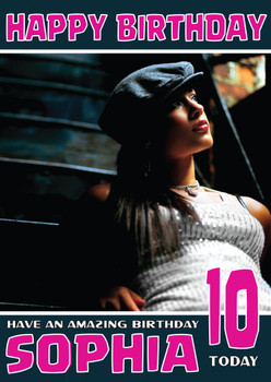 Personalised Alicia Key Celebrity Birthday Card