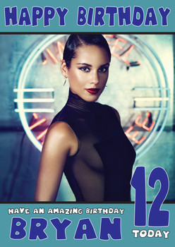 Personalised Alicia Keys Celebrity Birthday Card