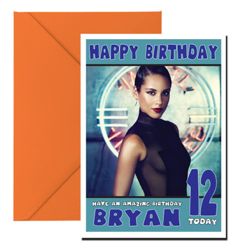 Personalised Alicia Keys Celebrity Birthday Card