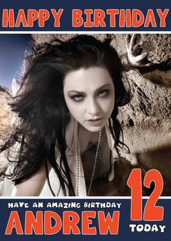 Personalised Amy Lee 3 Celebrity Birthday Card Personalised Amy Lee 3 Celebrity Birthday Card