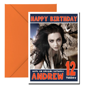 Personalised Amy Lee 3 Celebrity Birthday Card Personalised Amy Lee 3 Celebrity Birthday Card