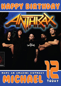 Personalised Anthrax 2 Music Birthday Card