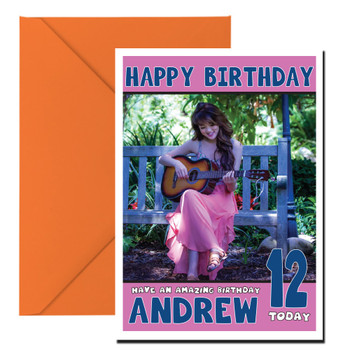 Personalised Asian Guitar Music Celebrity Birthday Card