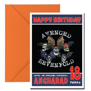 Personalised Avenged Sevenfold 2 Music Birthday Card
