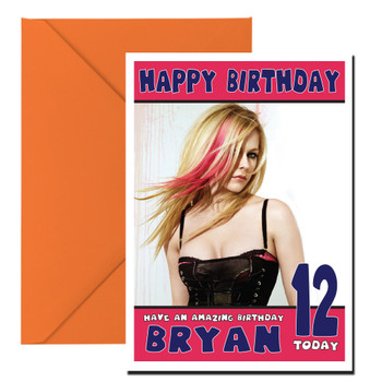 Personalised Avril Lavigne 3 Celebrity Birthday Card