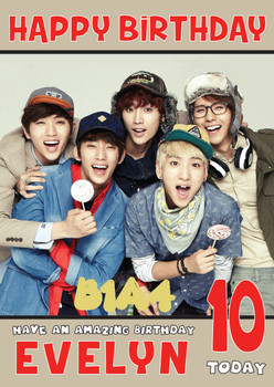 Personalised B1a4 2 Music Birthday Card