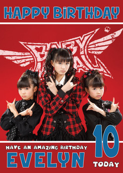 Personalised Babymetal 2 Music Birthday Card Personalised Babymetal 2 Music Birthday Card