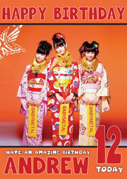 Personalised Babymetal Japanese Band Celebrity Birthday Card