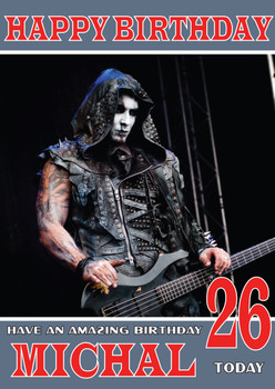 Personalised Behemoth Celebrity Birthday Card