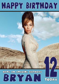 Personalised Beyonce 1 Celebrity Birthday Card