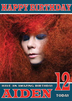 Personalised Bjork 2 Celebrity Birthday Card