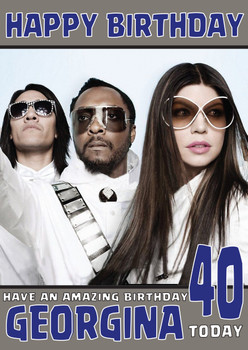 Personalised Black Eyed 1 Music Birthday Card