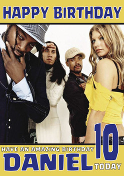 Personalised Black Eyed 2 Music Birthday Card