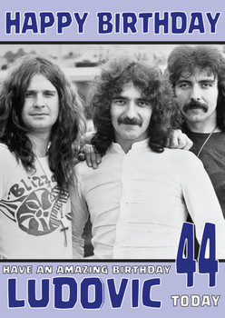 Personalised Black Sabbath 1 Music Birthday Card