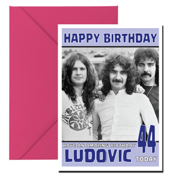 Personalised Black Sabbath 1 Music Birthday Card