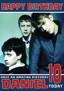 Personalised Blur 1 Music Birthday Card