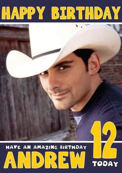 Personalised Brad Paisley Celebrity Birthday Card Personalised Brad Paisley Celebrity Birthday Card
