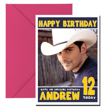 Personalised Brad Paisley Celebrity Birthday Card Personalised Brad Paisley Celebrity Birthday Card