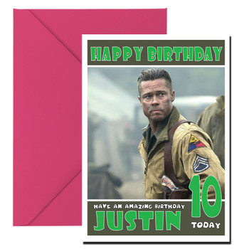 Personalised Brad Pitt Celebrity Birthday Card Personalised Brad Pitt Celebrity Birthday Card