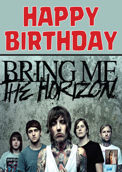 Personalised Bring Me The Horizon 2 Music Birthday Card Custom Brad Personalised Bring Me The Horizon 2 Music Birthday Card Custom Brad