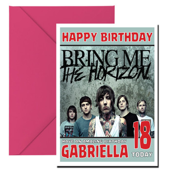 Personalised Bring Me The Horizon 2 Music Birthday Card Personalised Bring Me The Horizon 2 Music Birthday Card