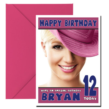 Personalised Britney Spears 1 Celebrity Birthday Card