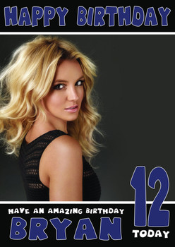 Personalised Britney Spears 2 Celebrity Birthday Card