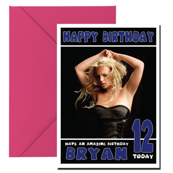 Personalised Britney Spears 3 Celebrity Birthday Card