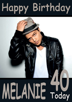 Personalised Bruno Mars (2) Birthday Card Personalised Bruno Mars (2) Birthday Card