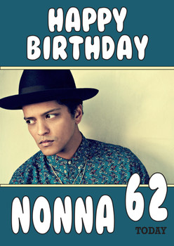 Personalised Bruno Mars Birthday Card Personalised Bruno Mars Birthday Card
