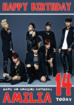 Personalised Bts 2 Music Birthday Card (Sabm)