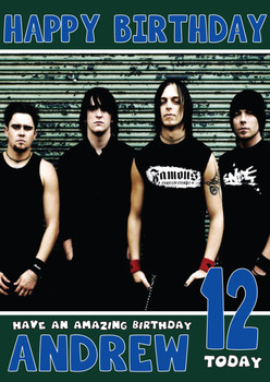Personalised Bullet For My Valentine 1 Music Birthday Card