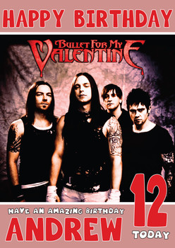 Personalised Bullet For My Valentine 2 Music Birthday Card Personalised Bullet For My Valentine 2 Music Birthday Card