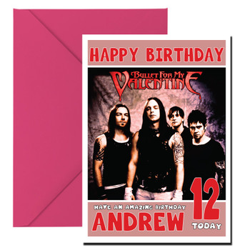 Personalised Bullet For My Valentine 2 Music Birthday Card Personalised Bullet For My Valentine 2 Music Birthday Card