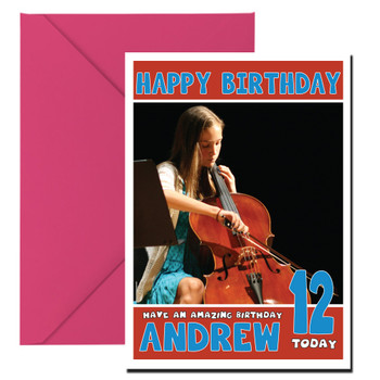 Personalised Cello Music Birthday Card Personalised Cello Music Birthday Card