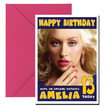 Personalised Christina Aguilera 2 Celebrity Birthday Card