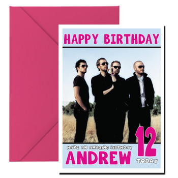 Personalised Coldplay 2 Music Birthday Card