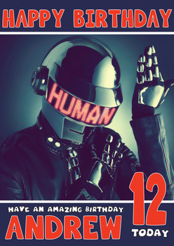 Personalised Daft-Punk Music Birthday Card