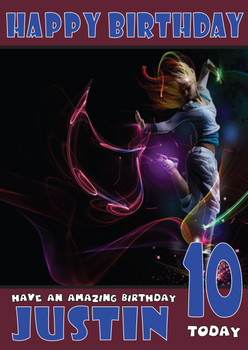 Personalised Dance Hip Hop Celebrity Birthday Card