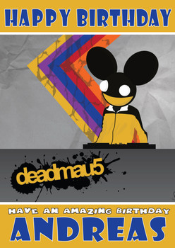 Personalised Deadmau5 2 Music Birthday Card Personalised Deadmau5 2 Music Birthday Card