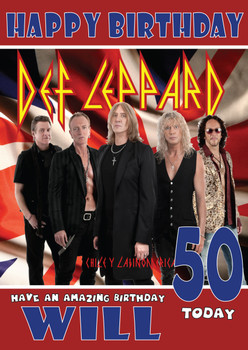 Personalised Def Leppard 2 Music Birthday Card