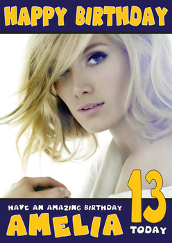 Personalised Delta Goodrem 1 Celebrity Birthday Card