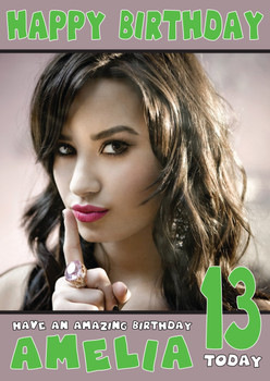 Personalised Demi Lovato 2 Celebrity Birthday Card