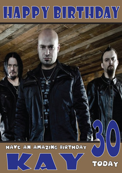 Personalised Disturbed 1 Music Birthday Card