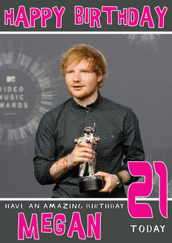 Personalised Ed Sheeran 1 Celebrity Birthday Card Personalised Ed Sheeran 1 Celebrity Birthday Card